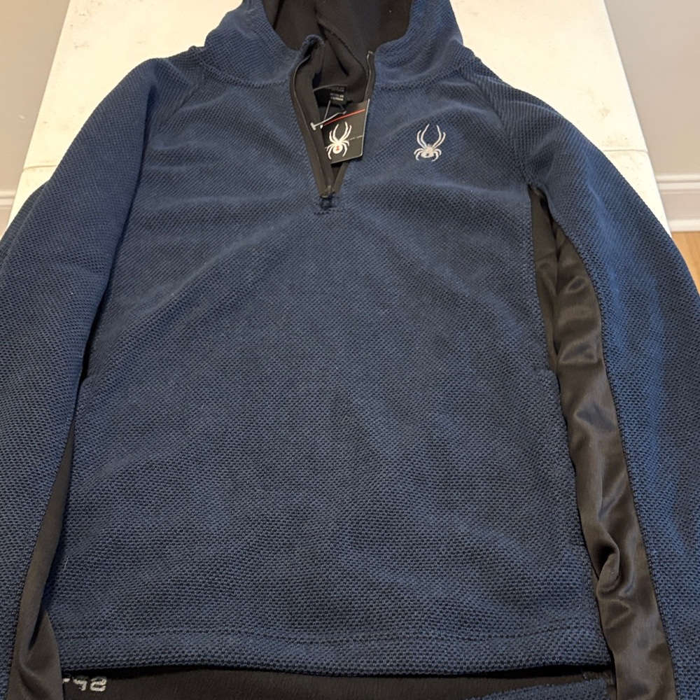 Spyder Dark Blue Quarter-Zip Hoodie